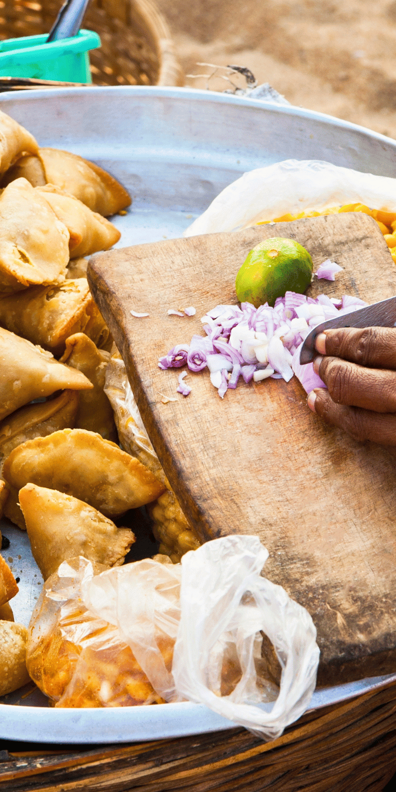 Crisp samosas.