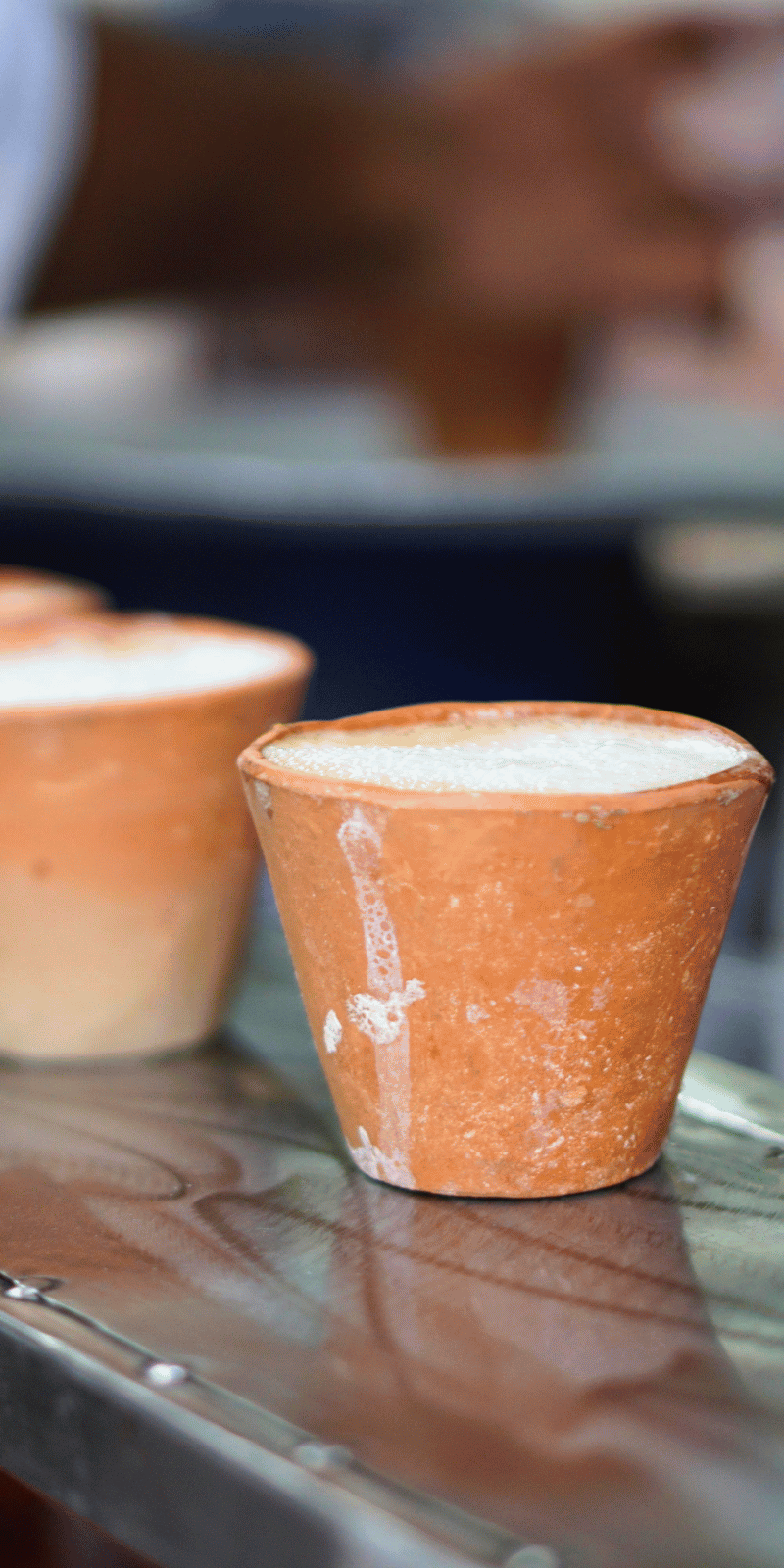 Clay kulhads masala chai.