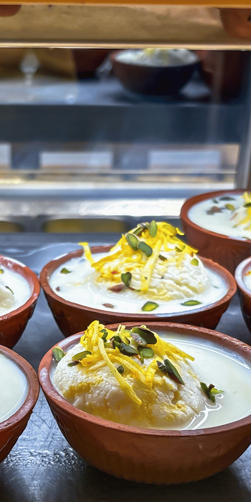 Rasmalai in kulhads.