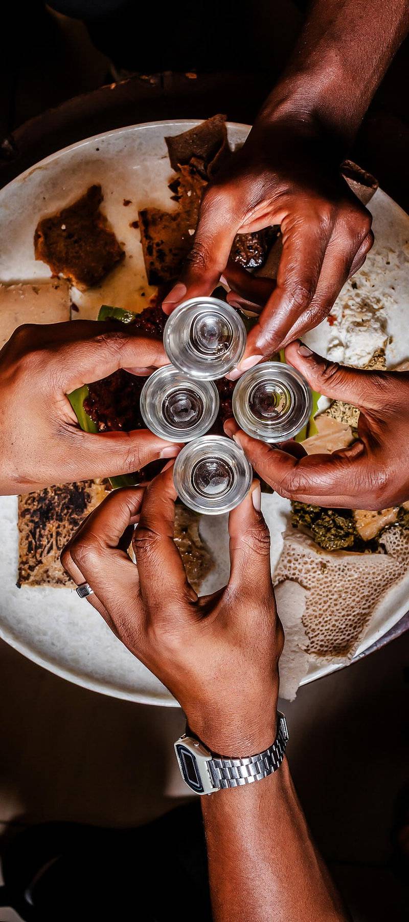 Distilled areke spirit.