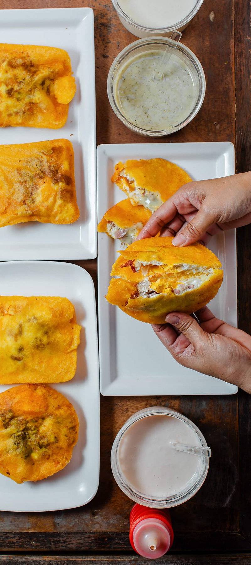 Corn arepas.