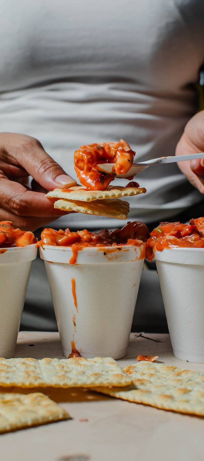 Colombian-style shrimp ceviche.