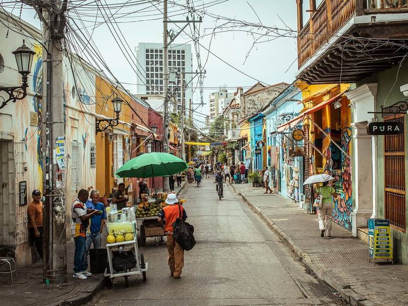 Colourful Cartagena streets.