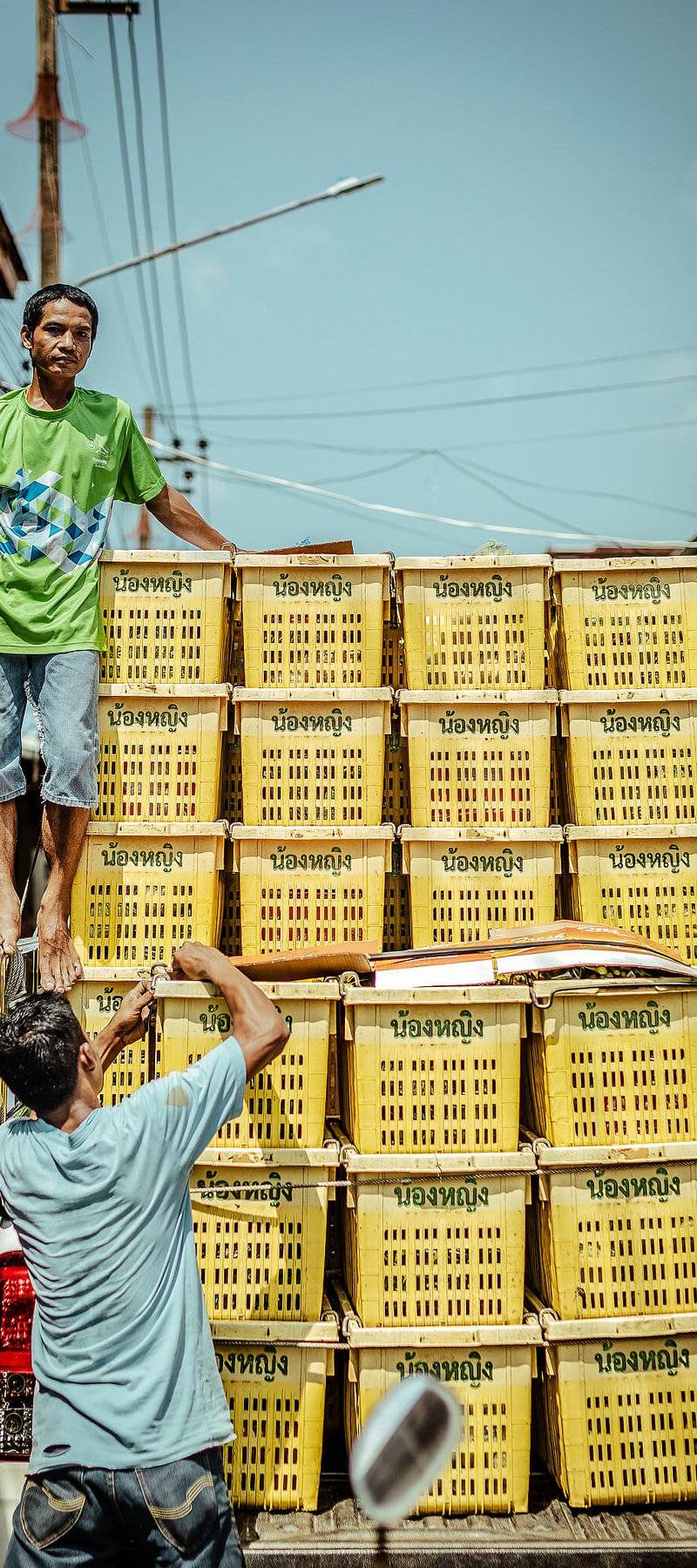 Crate stackers.