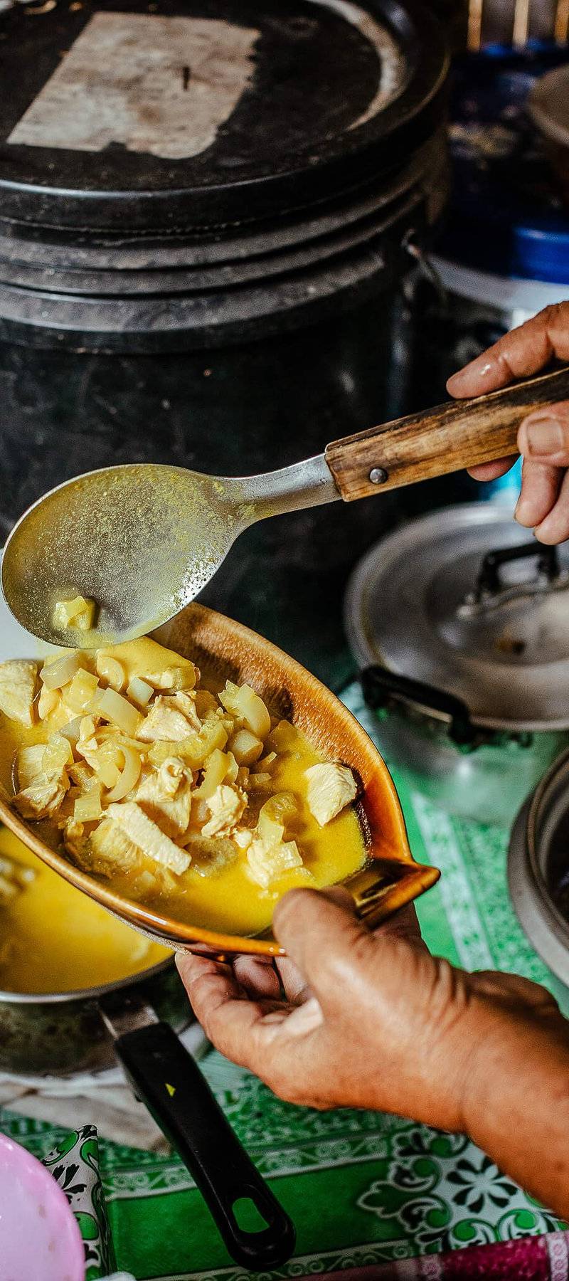 Yellow chicken curry.