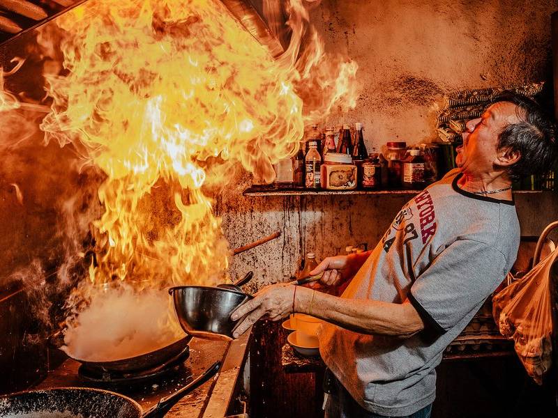 Fiery woks.
