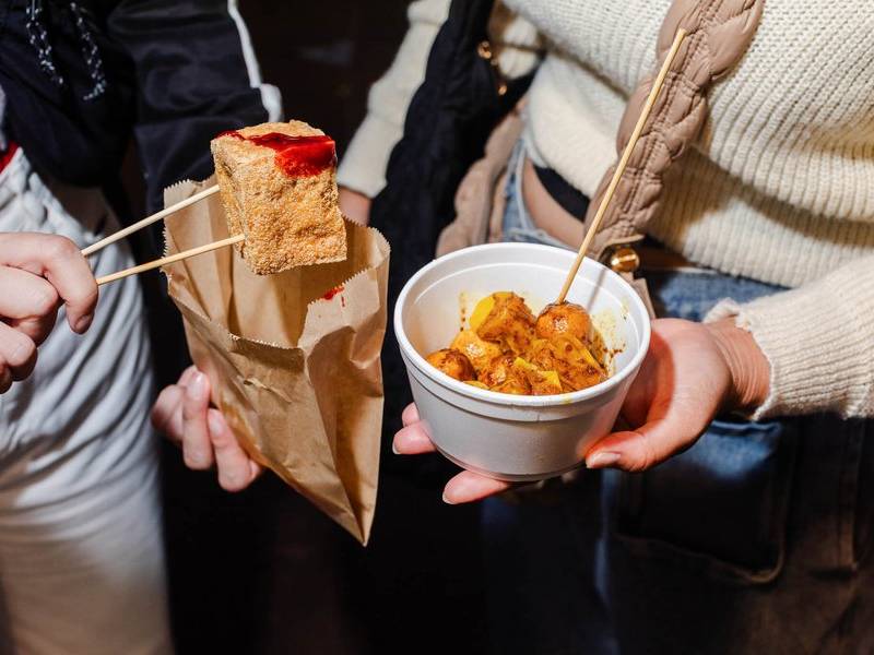 Stinky tofu & fishballs.