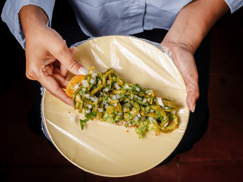 Corn masa tlacoyo.