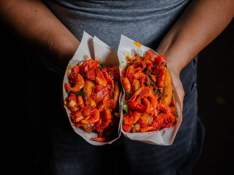 Shrimp acarajé.