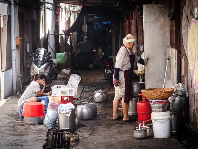 Back-alley kitchen.