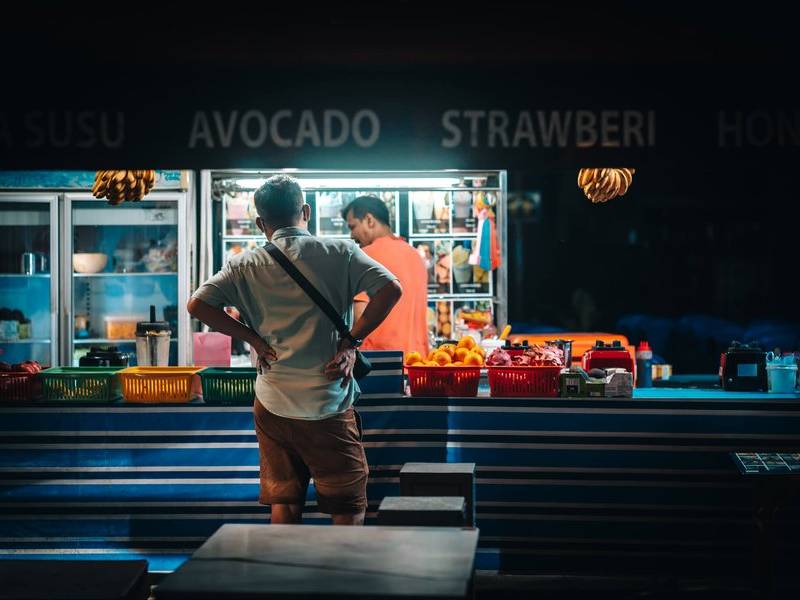 Night time vendor.