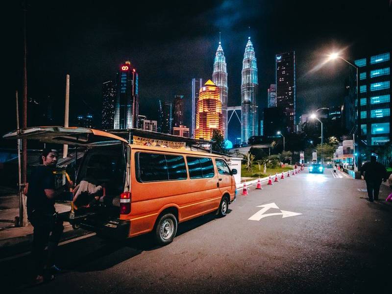 Petronas at night.