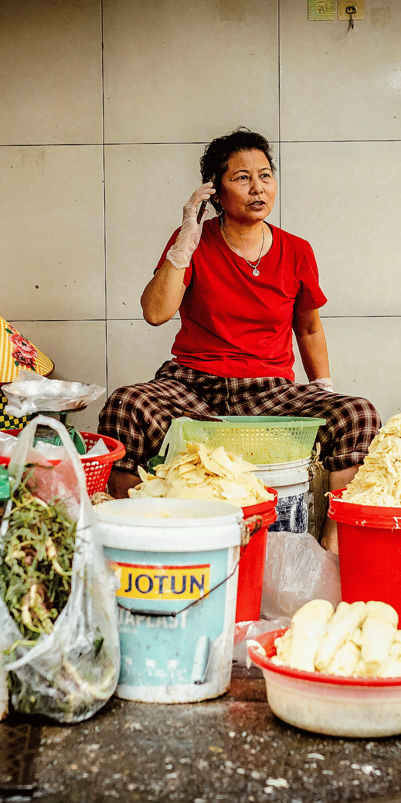 Bamboo vendor.