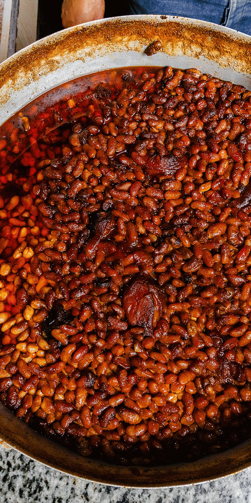 Beans cooked overnight.
