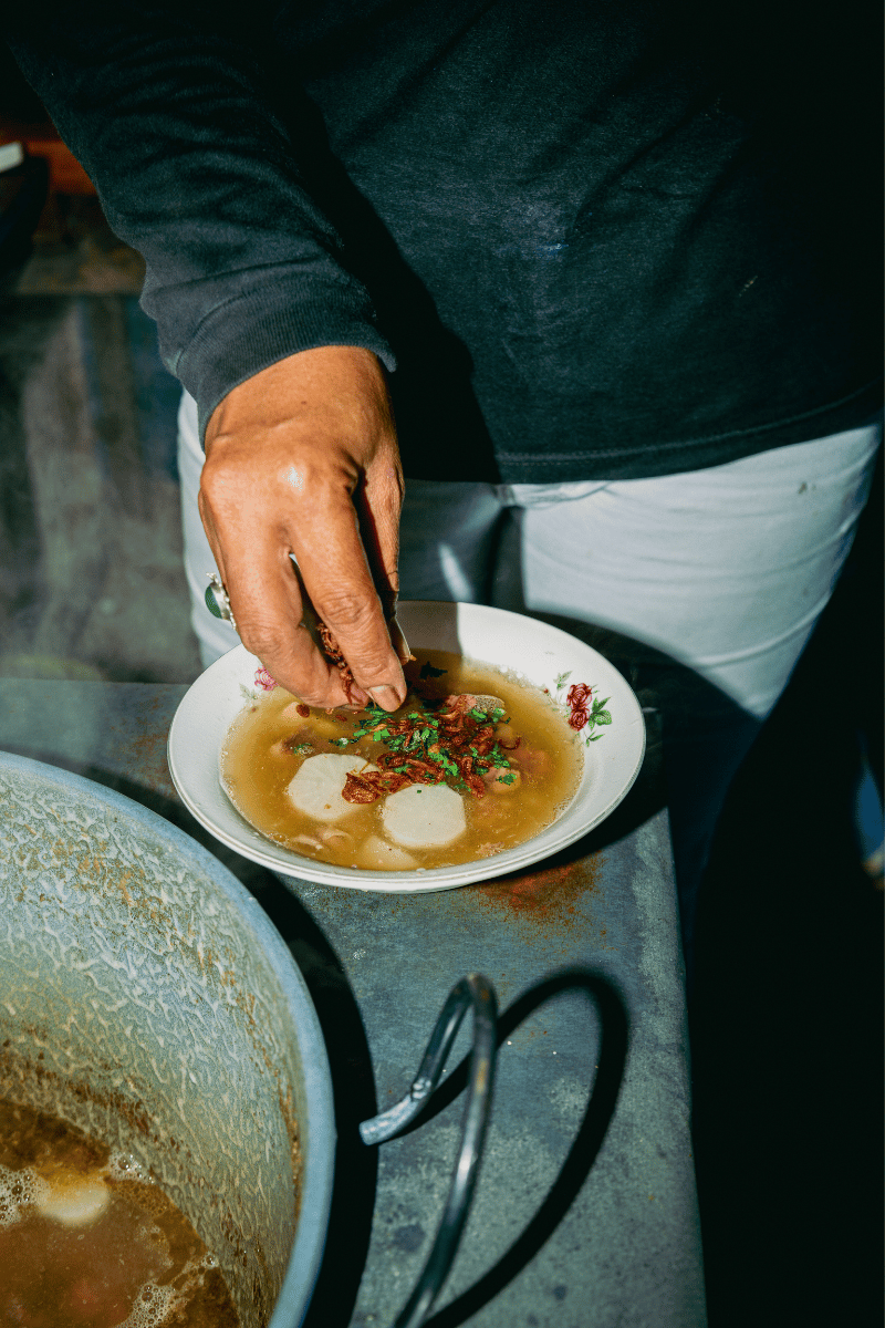 Slow-cooked soto babat.