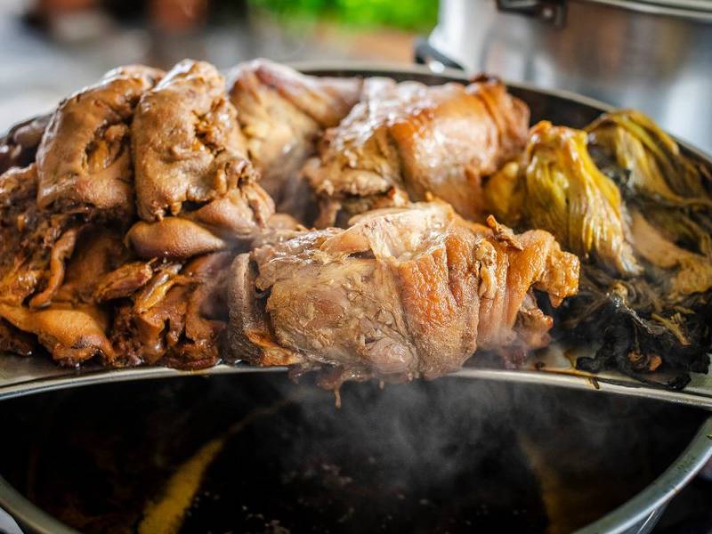 Braised khao ka moo.