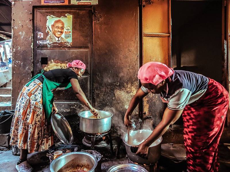 Two cooks at work.