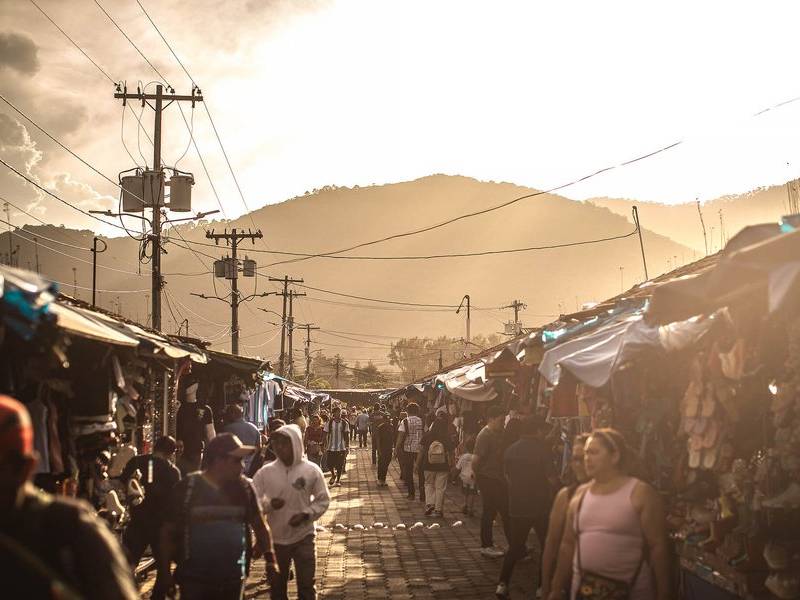 Market at the golden hour.