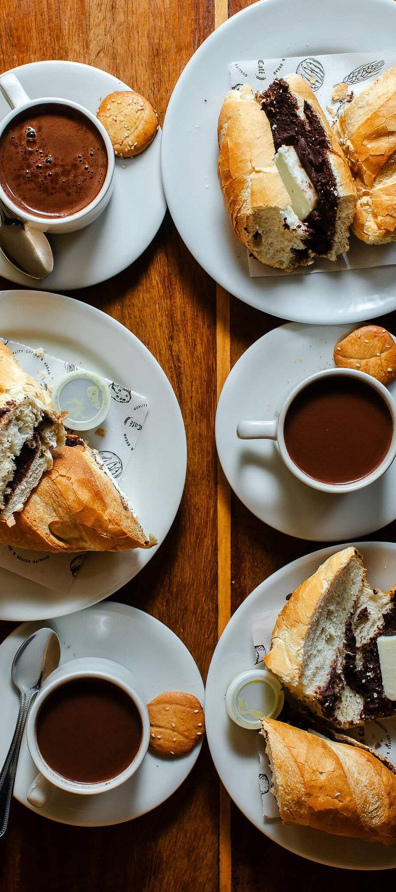 Pan with Guatemalan hot chocolate.