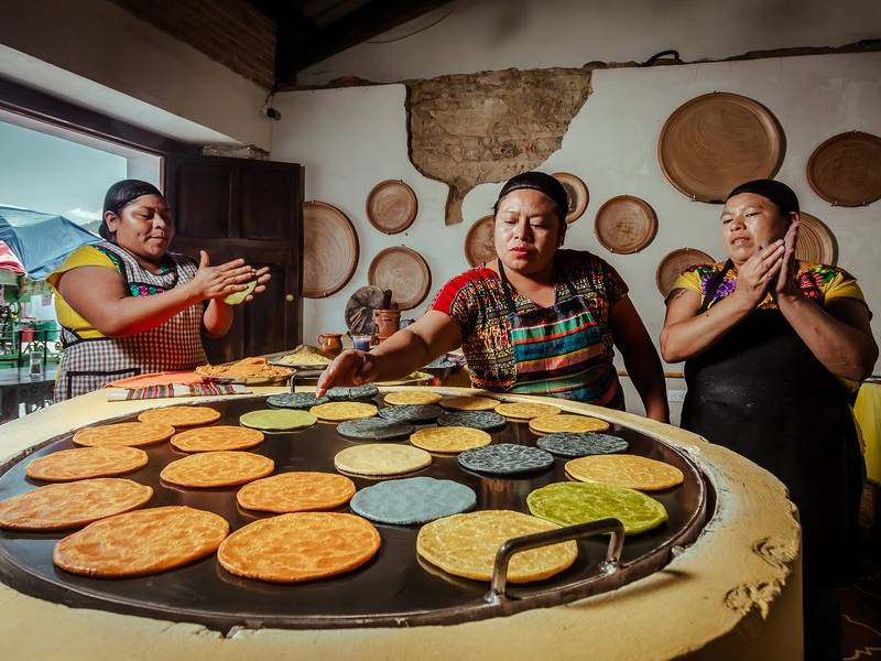 Rainbow tortilla comal.