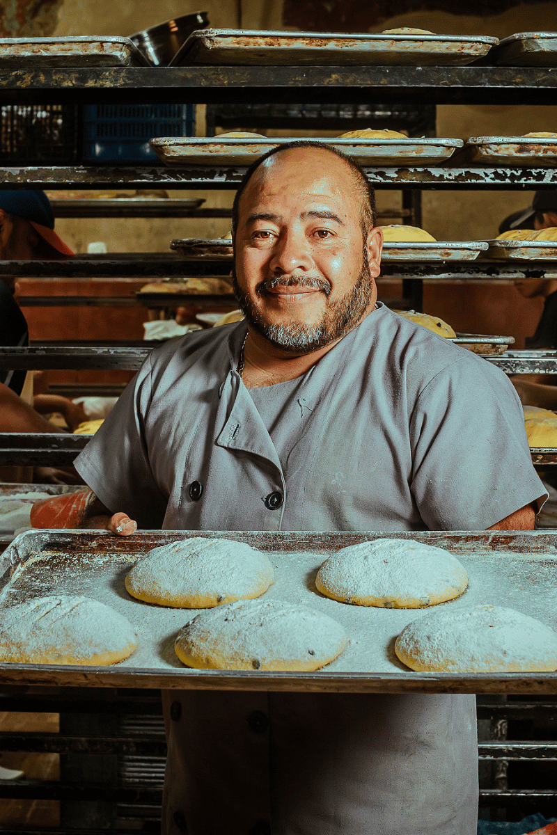 Baker at work.