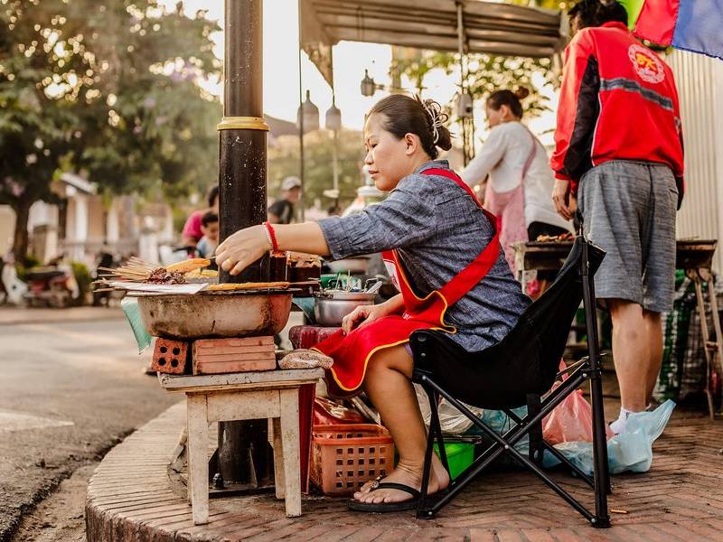 Street-corner grill.
