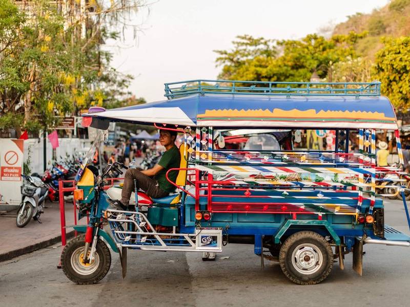 Painted tuk-tuk.