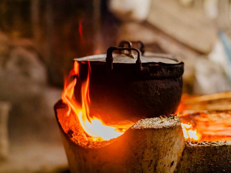 Wood-fire kitchen.