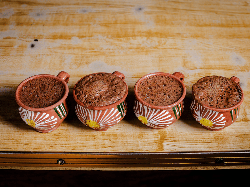 Frothy chocolate-atole.