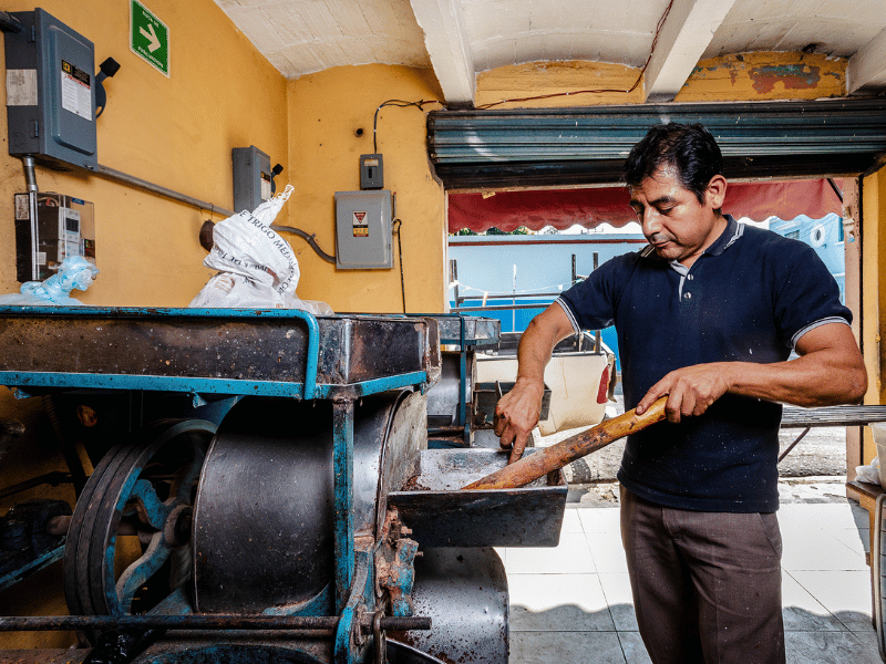 Freshly ground cacao.