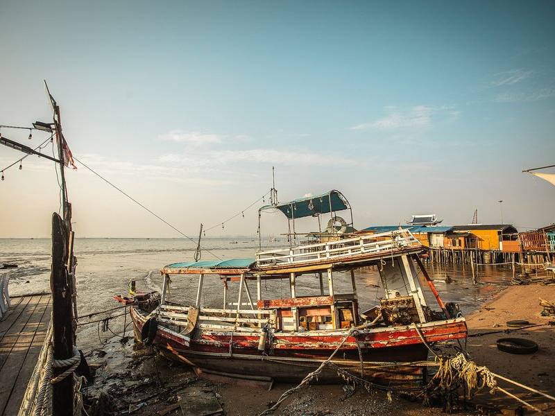 Sunset at the fishing shack.