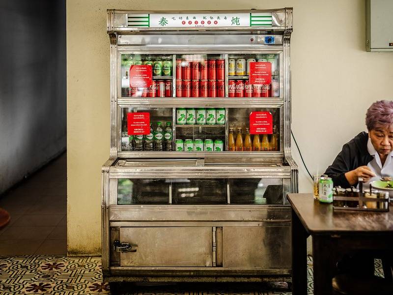 Old-school soda case.