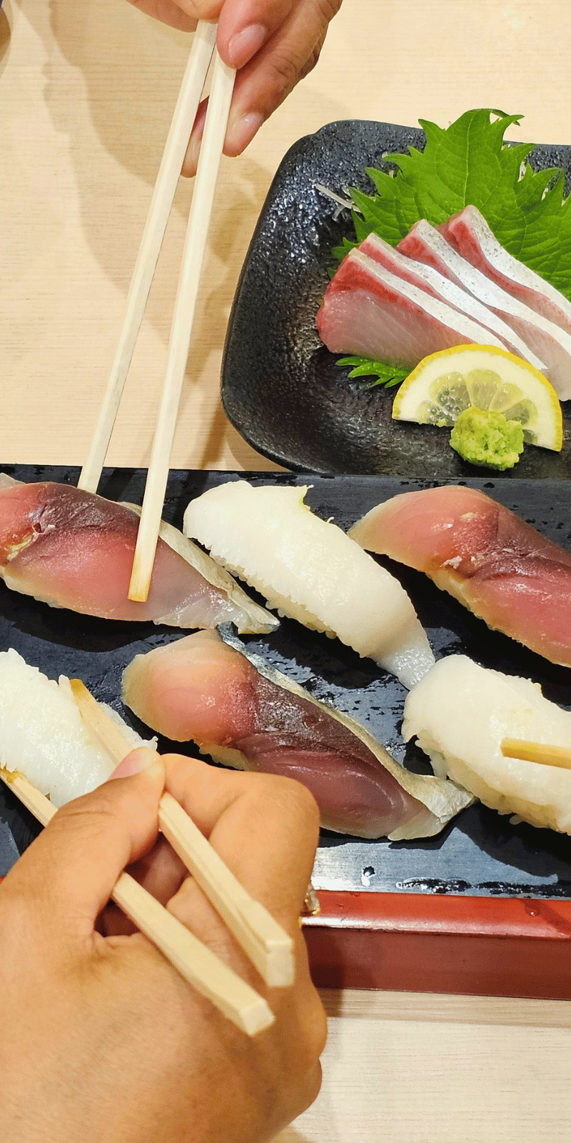 Sushi and sashimi.