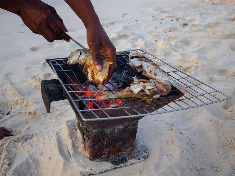 Sandbank barbecue.