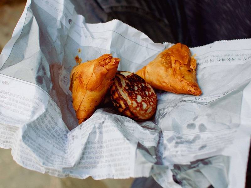 Samosas and mahamri.
