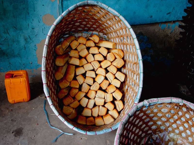 Freshly baked bread.
