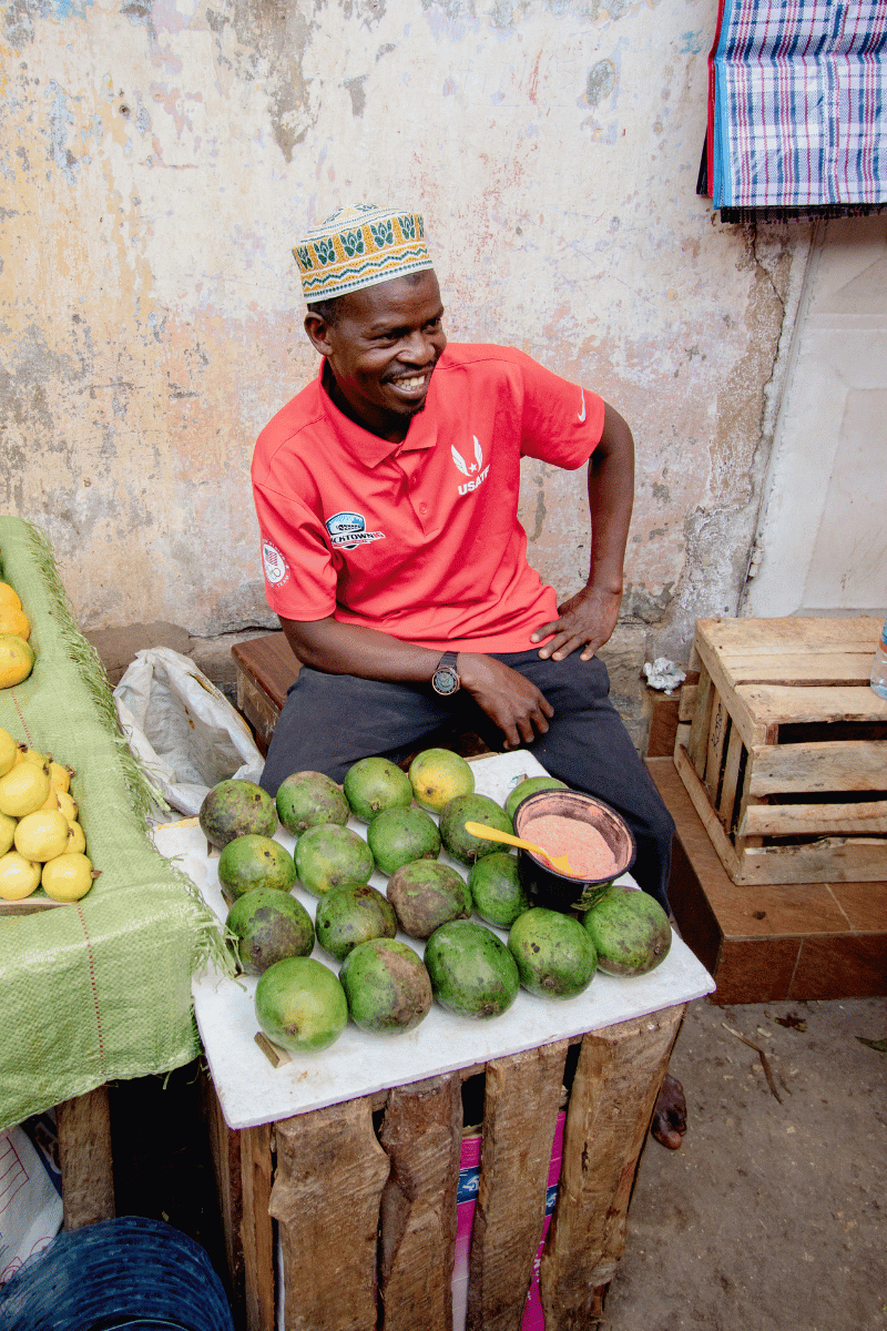 Old town fruit vendor.