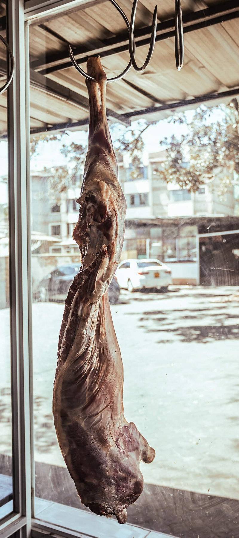 Butcher's window.