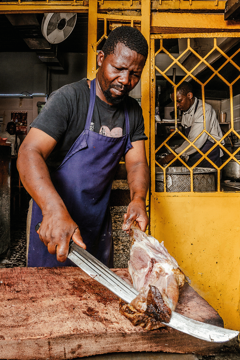 Nyama choma knife work.