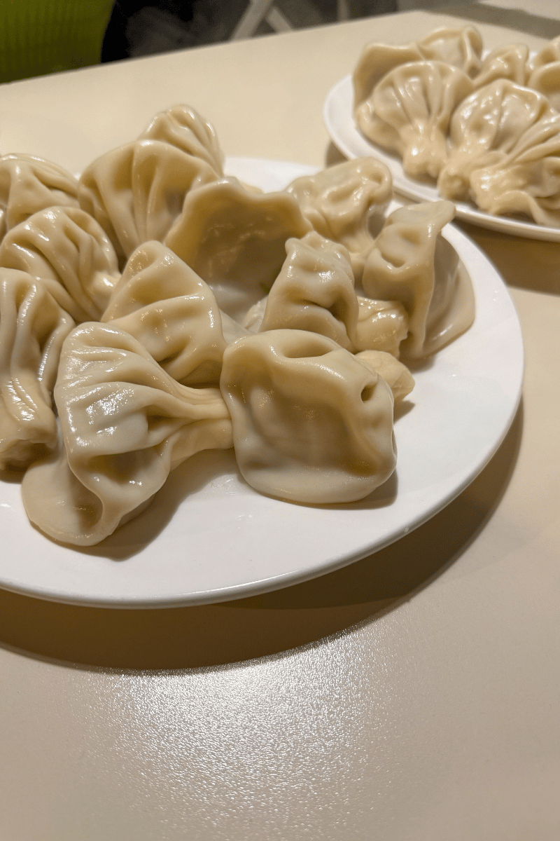 Boiled khinkali.