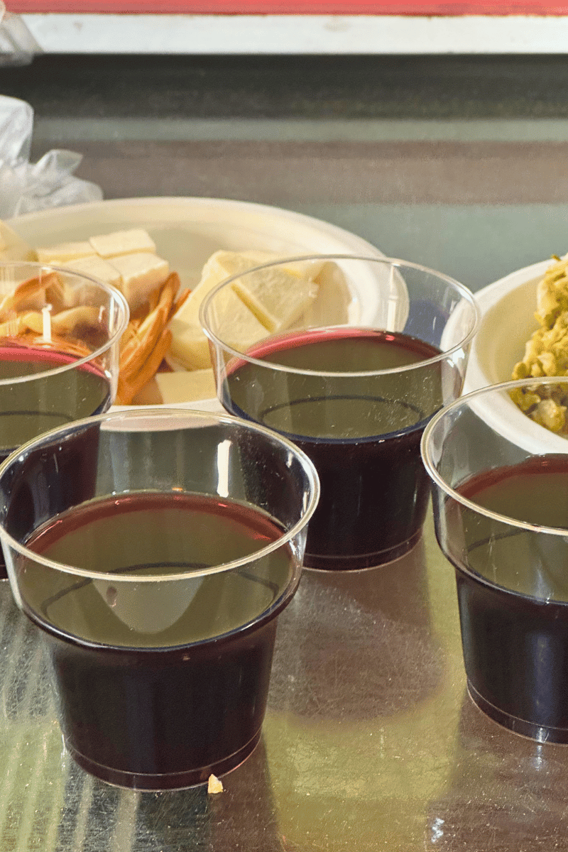 Georgian wine and cheese.