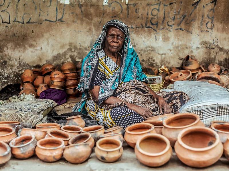 Terracotta pot aunty.