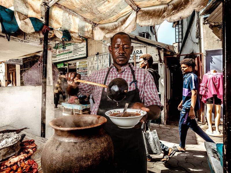 Boiled octupus street stall.
