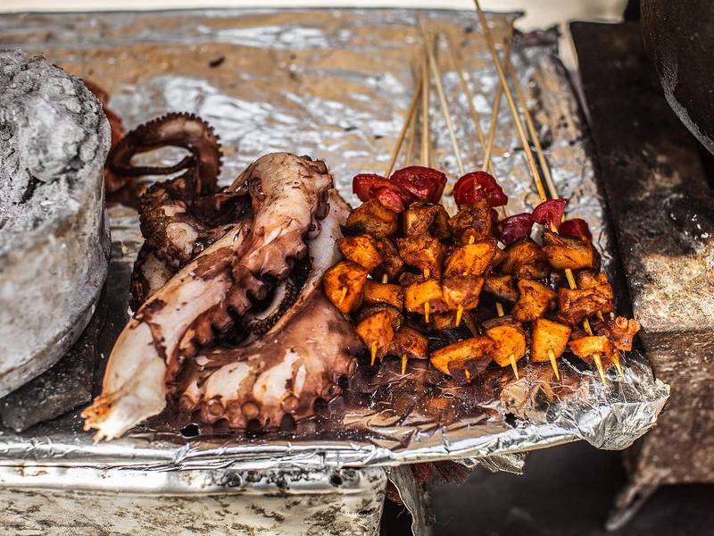 Grilled pweza.