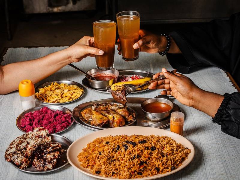 Lunchtime Mombasa spread.