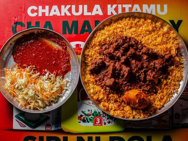 Slow-cooked Kenyan biriyani.
