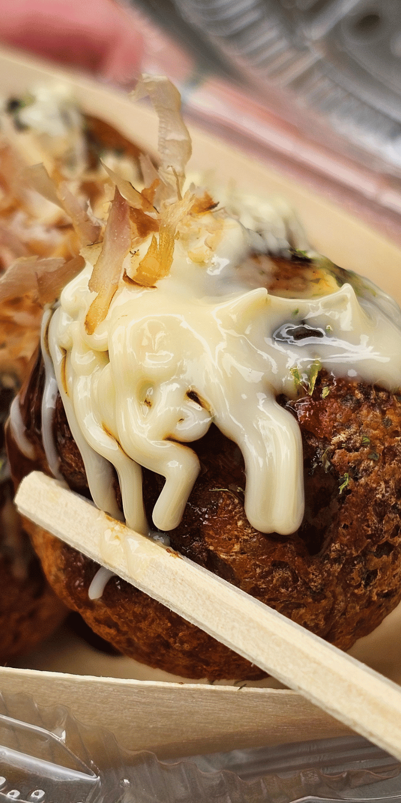 Takoyaki with bonito.