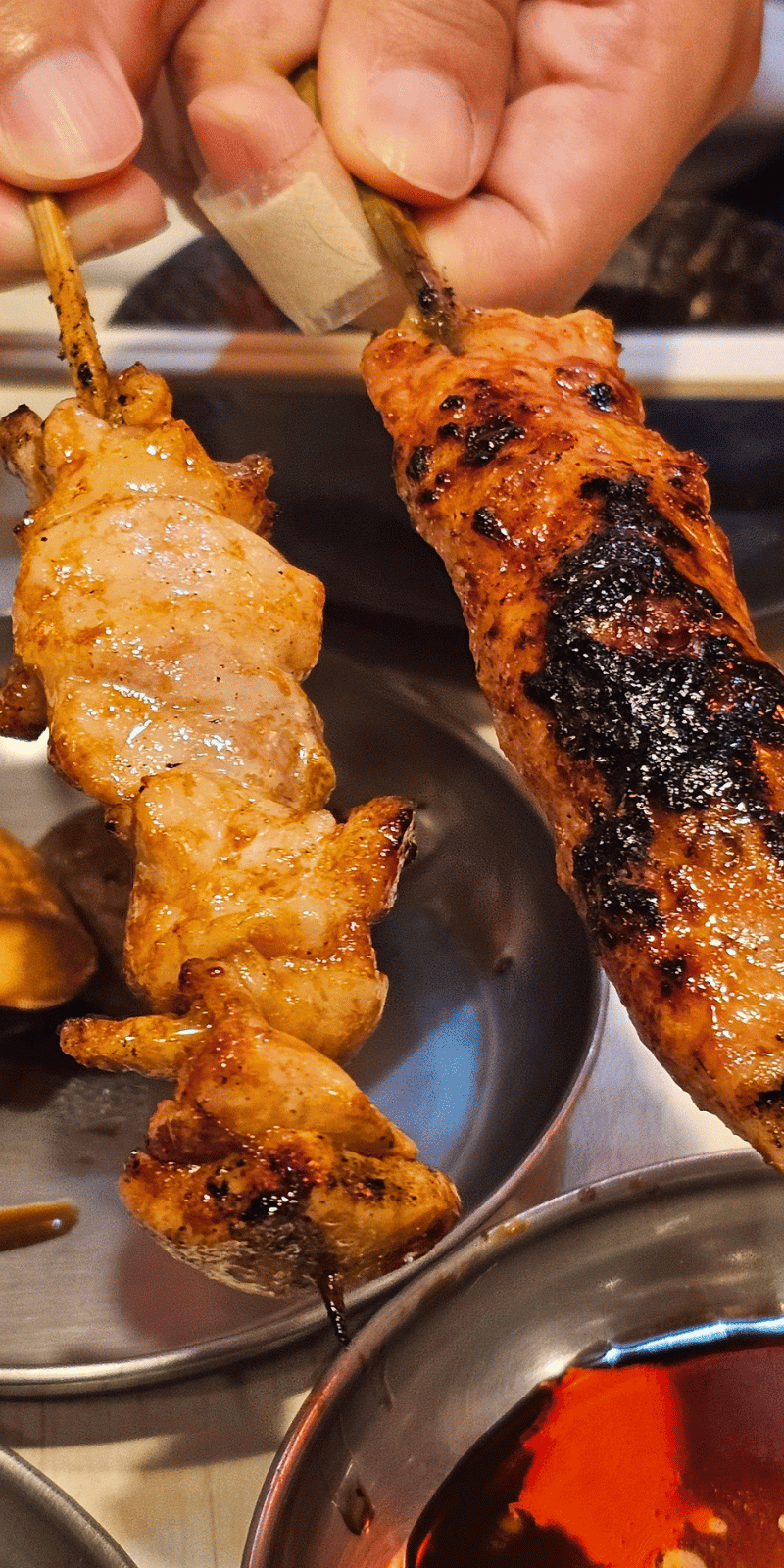 Yakitori skewers.