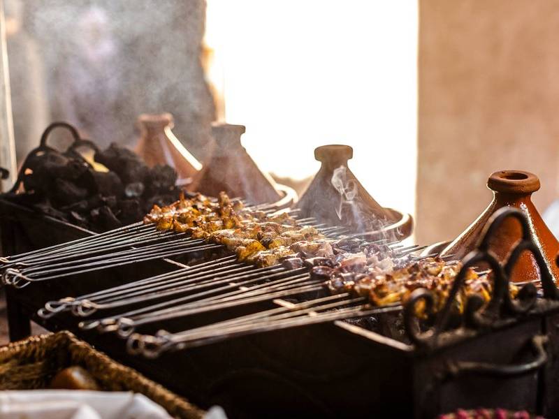 Smoky grill.