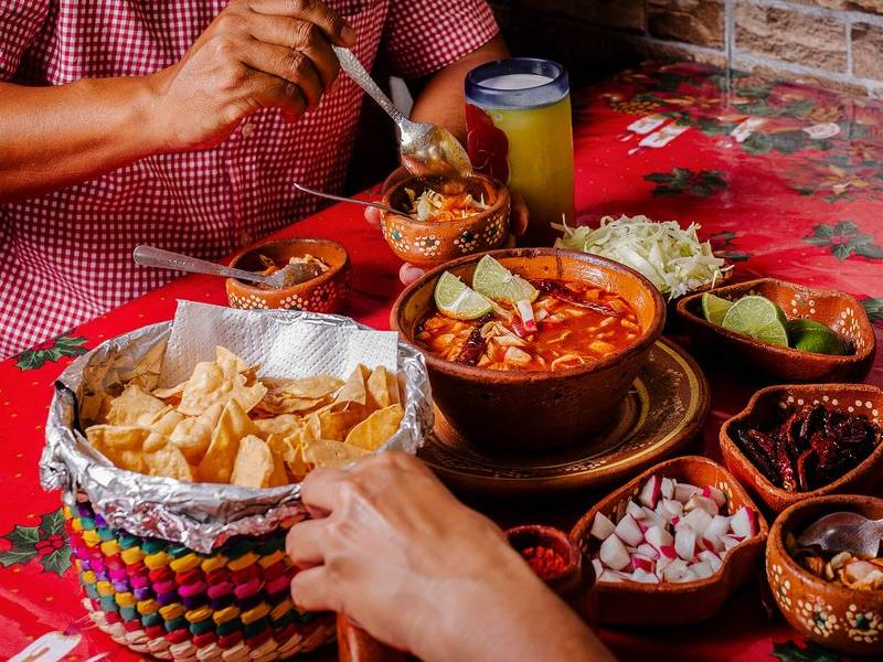 Pozole spread.